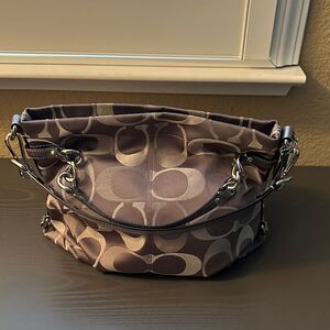 Coach Gray Signature Shoulder Bag